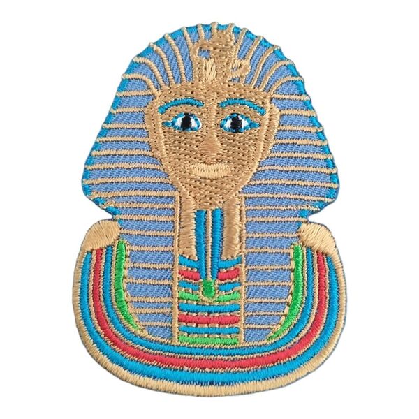 B-107【 アイロンワッペン 】 刺繍ワッペン アップリケ リメイク ツタンカーメン エジプト Egyptpatch パッチ
