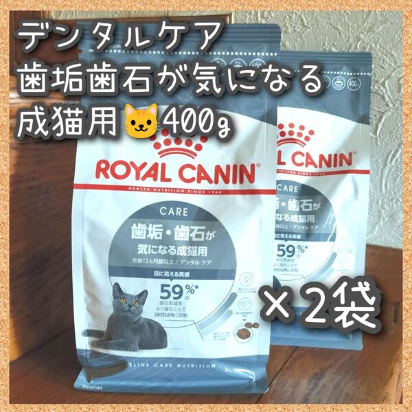 ロイヤルカナン デンタルケア歯垢歯石が気になる 成猫用 400g×2袋