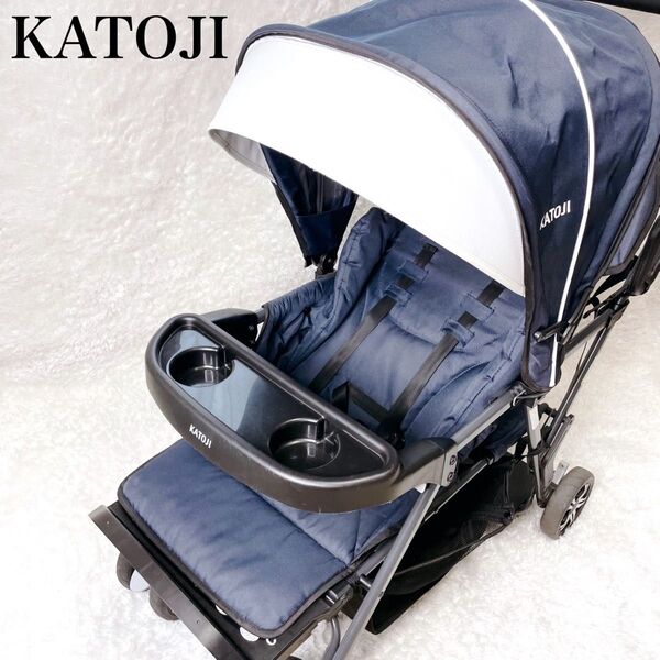 美品 カトージ 二人でゴー 2人乗り ベビーカー 折りたたみ