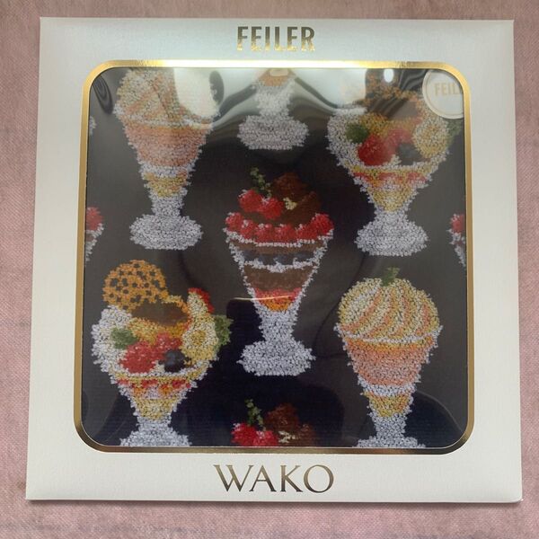★フェイラー★FEILER★和光★ WAKO PARFAIT ハンカチ 1枚 ネイビー ケース有