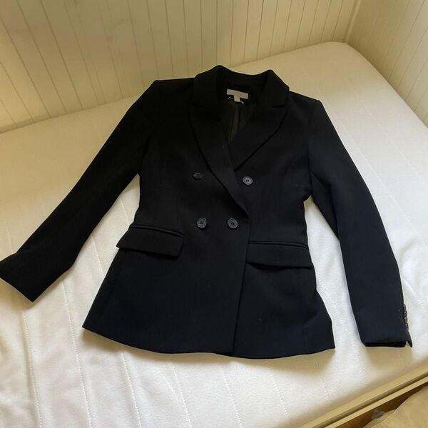 H&M ダブルブレストジャケット 黒 レディース