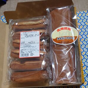 【北海道島川製菓】チョコレートロール、6本入ミルクカステラ