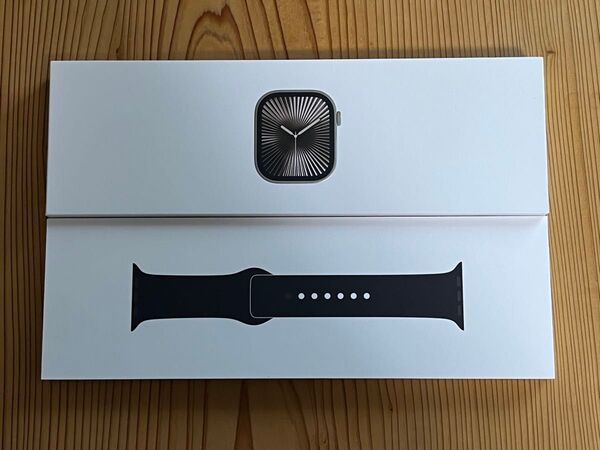 Apple watch series10 ナチュラルチタニウム 42mm ブラックスポーツバンド S/M