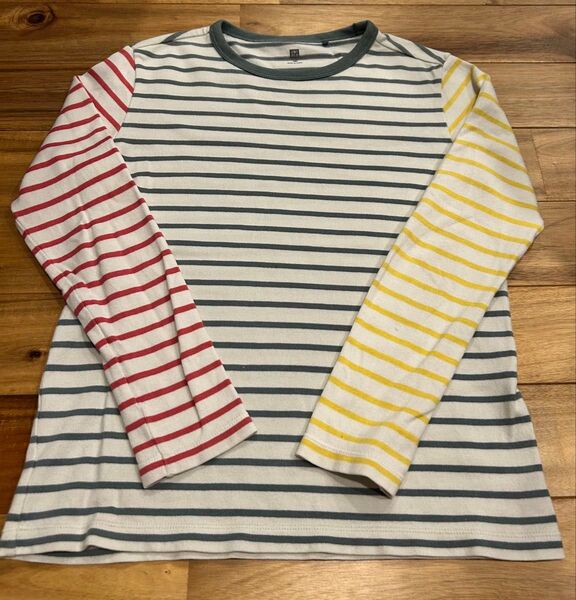 UNIQLO ユニクロ ボーダー柄 長袖Tシャツ マルチカラー140cm 綿100% used