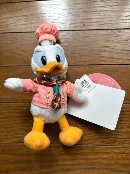 ディズニー35周年 ドナルドダック ボールチェーン付きぬいぐるみバッジ 新品未使用タグ付き
