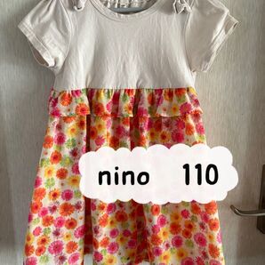 nino ニノ 切り替えワンピース 花柄 110