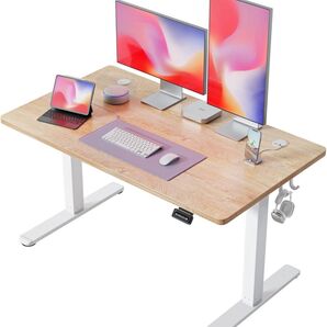 電動 昇降式デスク 木目調 パソコンデスク 高さ調整 120cm×60cm