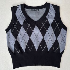 SHEIN◆アーガイル柄ベスト◆L