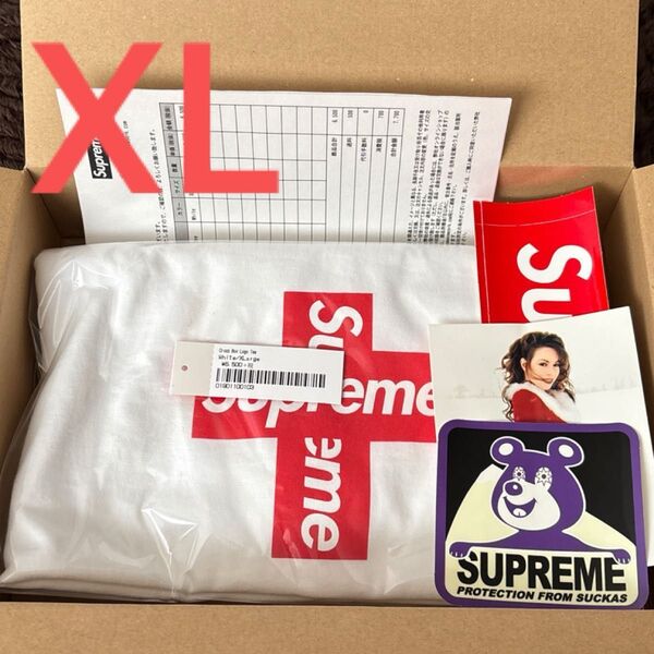新品未使用 Supreme シュプリーム Cross Box Logo Tee クロス ボックス ロゴ Tシャツ ホワイト XL