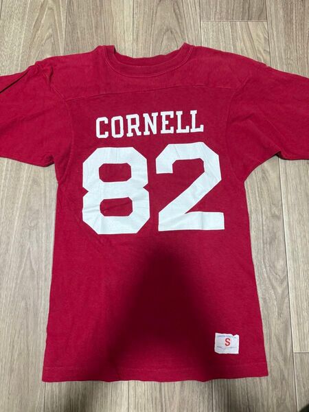 Champion 70s バータグ フットボールTシャツ チャンピオン 赤 vintage CORNELL 82