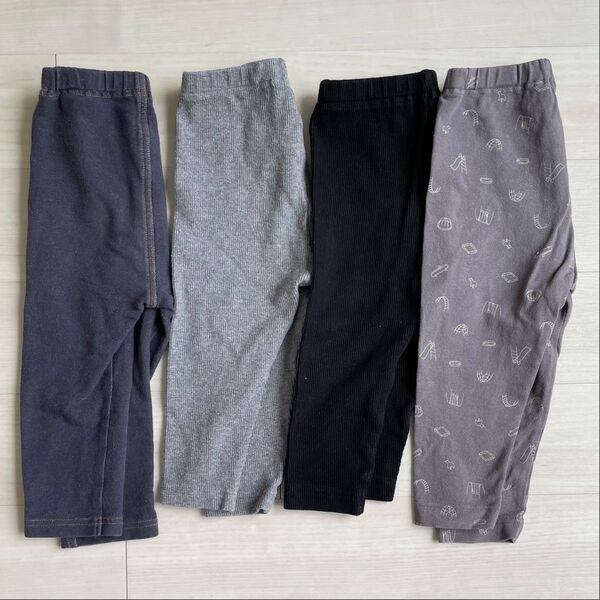 【価格交渉NG】80 ユニクロ レギンス 10分丈 リブ デニム スリム ベビー 男の子 女の子 ユニセックス 保育園着