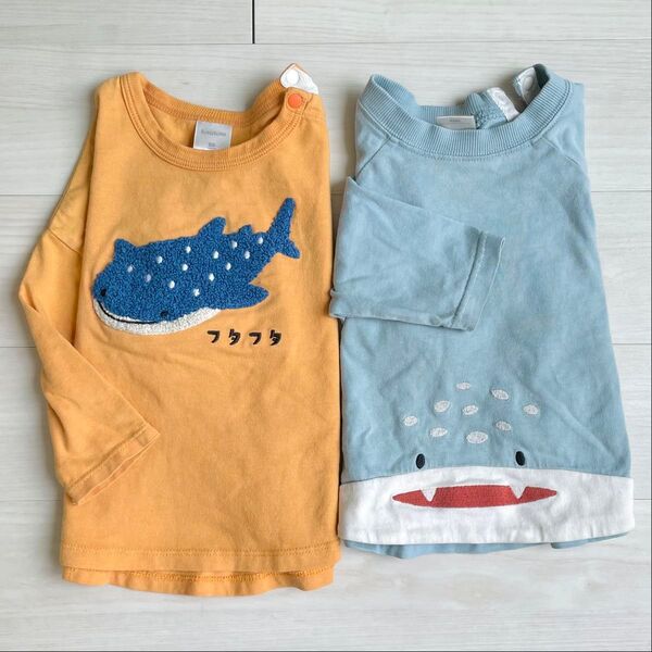 【価格交渉OK】80 フタフタ tシャツ トップス カットソー 長袖 ジンベイザメ バースデイ