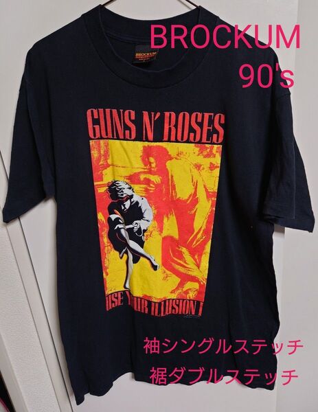 ヴィンテージ GUNS N' ROSES 半袖Tシャツ Lサイズ BROCKUM MADE IN U.S.A. 90's バンドT