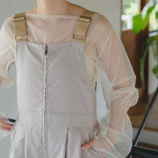 美品 Kastane 定価 9,790円 カーゴサロペット ベージュ