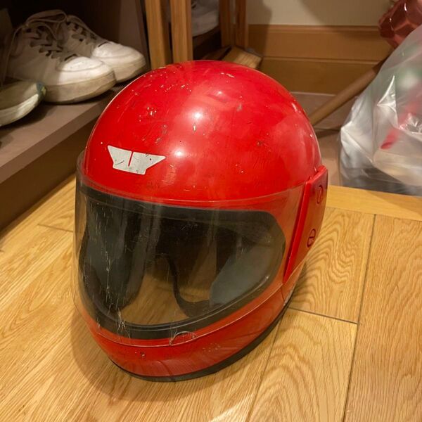ヤマハ レッド 赤 ロールバーン フルフェイス 当時物 旧車 族ヘル 80s 70s ヘルメット m s