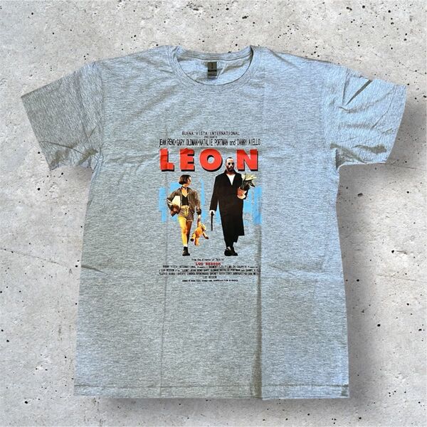 LEON Tシャツ XL 新品 レオン ジャン・レノ ナタリーポートマン 映画 90s グレー t-shirt new movie