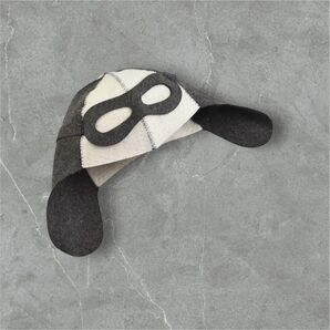 サウナハット 新品 サウナー サ道 フィンランド レア 整った グレー × ホワイト 帽子 バーニャ 耳あて付き 未使用 SAUN