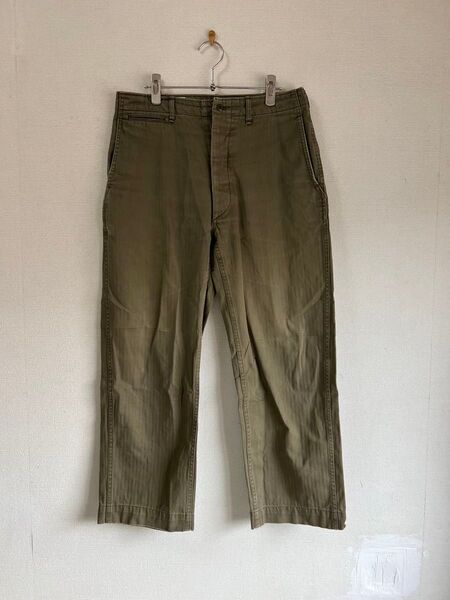 ANATOMICA ヘリンボーン チノパンツ 32 アナトミカ 日本製 chino カーキ vintage ヴィンテージ
