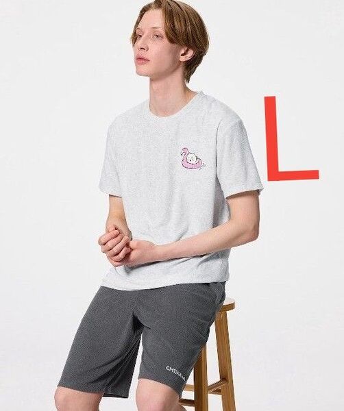 GU ちいかわ コラボアイテム 即完売 新品 ドライパイルセット メンズ ルームウエア パジャマ 部屋着 Lサイズ ちいかわ