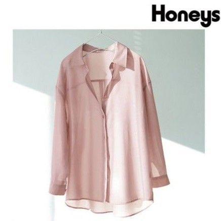 【新品】Honeys シアーシャツ Lサイズ ピンク