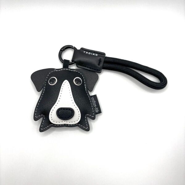 ボーダーコリー キーホルダー PUレザー 新品 バッグチャーム 犬 犬好き プレゼント ぬいぐるみ