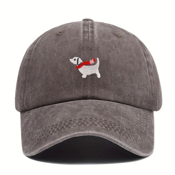 コットン キャップ 犬 刺繍 野球帽 帽子 綿100% 肌に優しい cap 調節可能