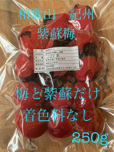 和歌山 紀州 紫蘇梅 南高梅使用 農家直送 着色料 保存料なし 昔ながらの紫蘇梅