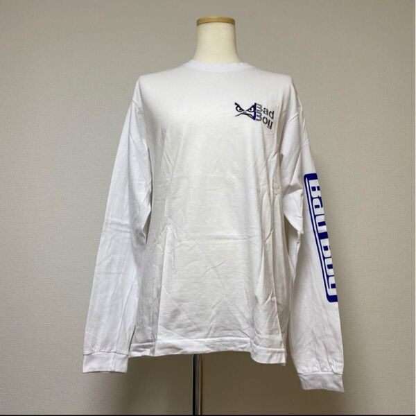 BADBOY 長袖カットソー メンズ ロンT 白 ホワイト 長袖Tシャツ