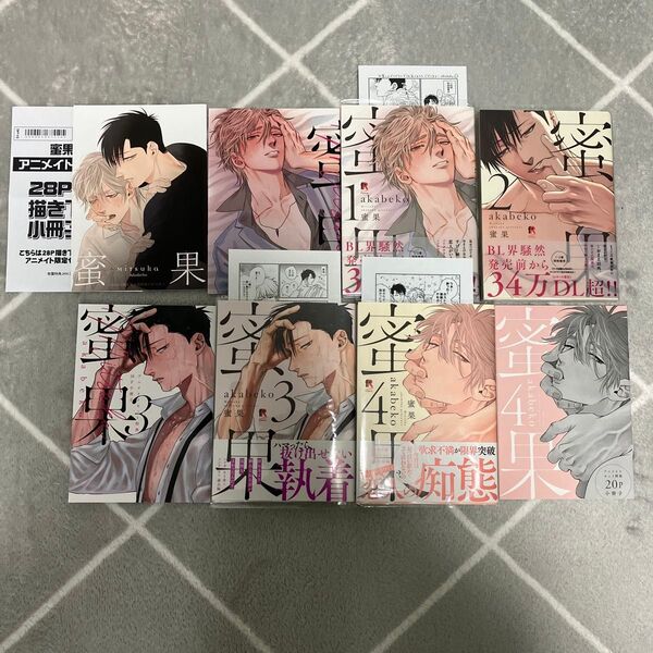 蜜果1 2 3 4 akabeko アニメイト とらのあな BLマンガ特典セット