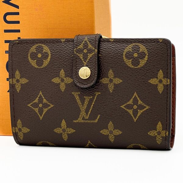 美品 LOUIS VUITTON ルイヴィトン モノグラム ヴィエノワ 二つ折り がま口 財布 M61663