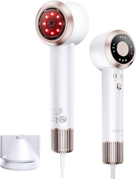 ANLAN ダブルケアドライヤーMATE 頭皮過熱検知 ドライヤー 速乾 大風量 2億プラズマイオン 赤色LED サロン級