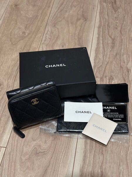 週末限定値下げ!!CHANEL シャネル キャビアスキン 三つ折り財布