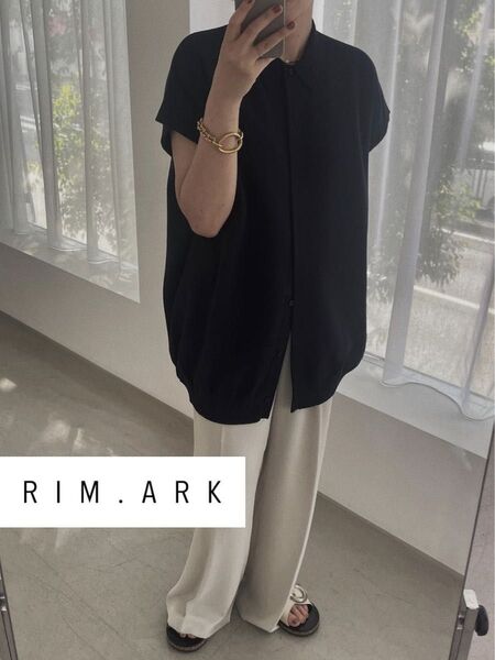 大人気!【RIM.ARK】Oversize knit collar tops ニットポロ