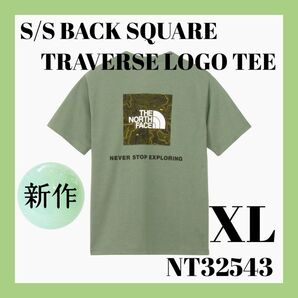 ◆新品◆ THE NORTH FACE【バックスクエア トラバースロゴ T】ダックグリーン XL 新作