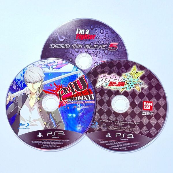 PS3 ペルソナ4 The ULTIMATE ジョジョの奇妙な冒険 オールスターバトル デッドオアアライブ5 ディスクのみセット