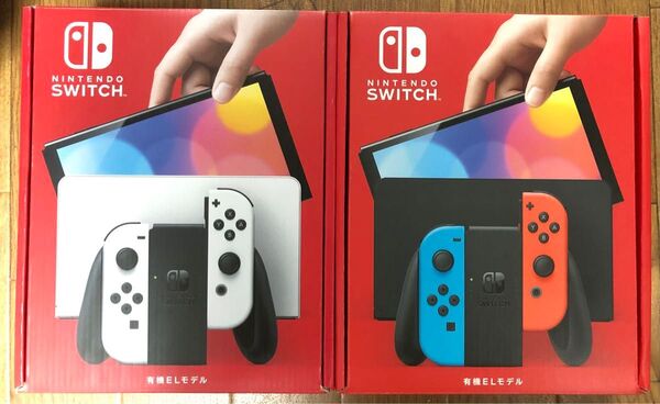 任天堂 ニンテンドースイッチ 有機 ホワイト 本体 ネオンブルー ネオンレッド 2種セット 新品 有機ELモデル Switch