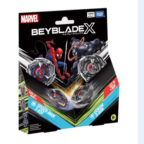 BEYBLADE X BX-00 ダブルスターター マーベル スパイダーマン3-60F/ヴェノム3-80N