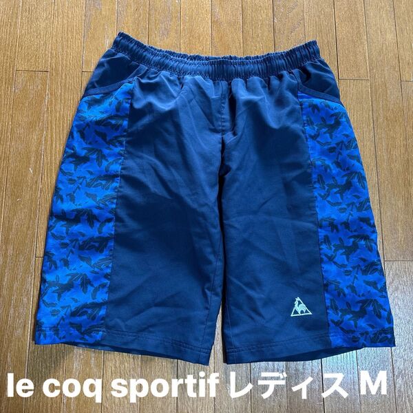 le coq sportif ハーフ・ショートパンツ レディス M ネイビー 刺繍ロゴ
