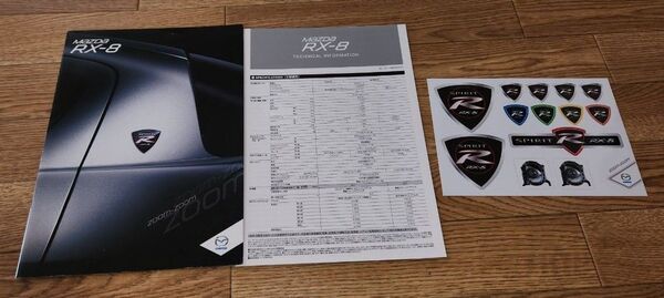 希少・美品! マツダ RX-8 後期 最終型 スピリットR カタログ テクニカルインフォ 2011.11 発行 非売品ステッカー付