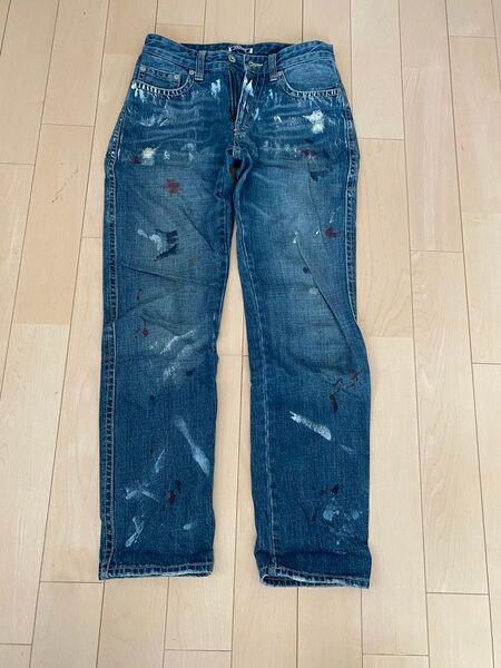 ジーンズ デニムパンツ ビームス BEAMS サイズM ペイントデザイン