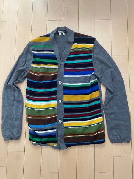 COMME des GARCONS HOMME DEUX サイズM カーディガン ニット Vネック セーター ストライプ