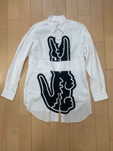 白 長袖 ドレスシャツ COMME des GARCONS SHIRT サイズM ラコステ LACOSTE 新品 未使用