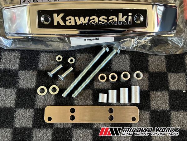 Z400FX フロント ステム エンブレム 取り付け ステー セット 三又 カワサキ 純正部品 Z400J Z500FX