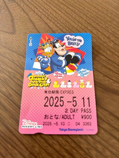 ディズニーリゾートライン フリーきっぷ フリー切符 ドナルドのクワッキー・ダック!ダック!ダックシティ!