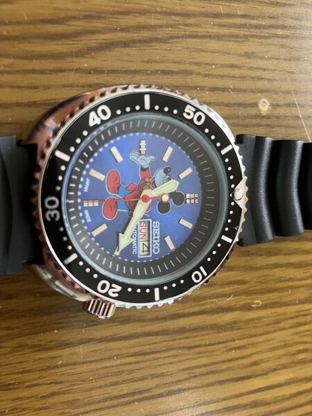 SEIKO ミッキーマウス 自動巻き腕時計 ブルー
