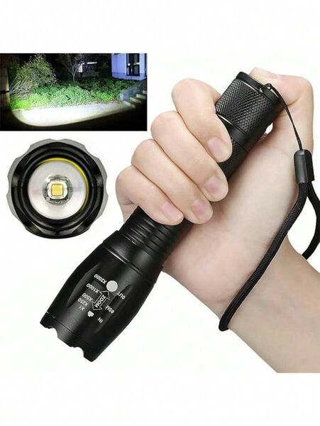4芯ハイパワーLEDフラッシュライト 強力照射 防水ズーム式ポータブルトーチ7067701080