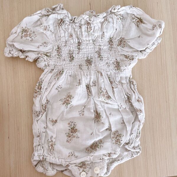 韓国子供服 hibyebebe(OREN)花柄ロンパース