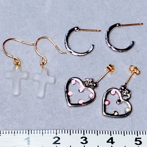 ジャンク k18 18k ポスト ピアス 3点セット まとめ売り アクセサリー レディース