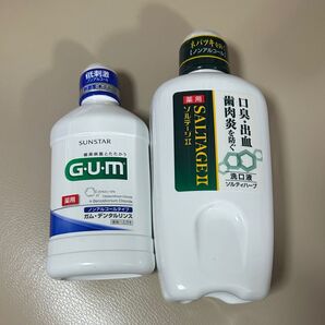 2個セット SUNSTAR GUM デンタルリンス&SALTAGEX 洗口液 ノンアルコール マウスウォッシュ