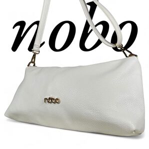 【美品・希少】nobo ショルダーバッグ ホワイト 斜め掛け